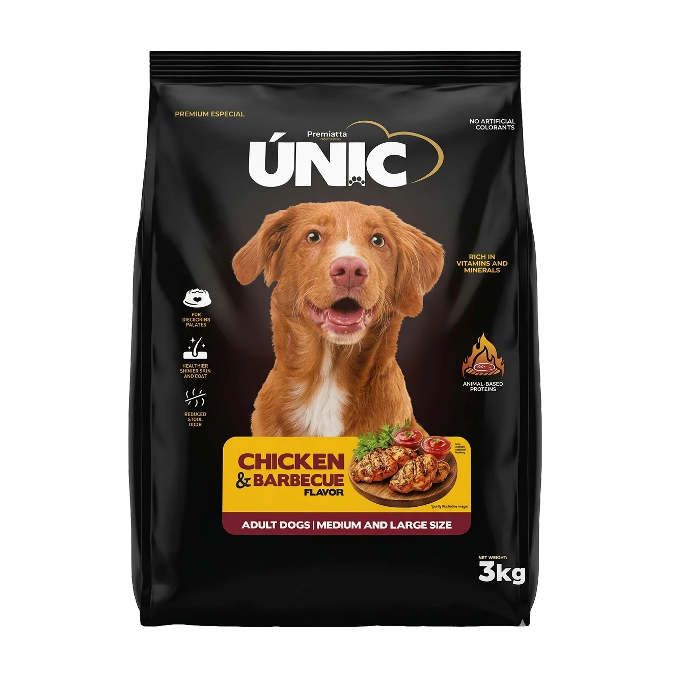 DOG UNIC ADULT DOGS  MEDIUM AND LARG SIZE CHICKEN AND BBQ