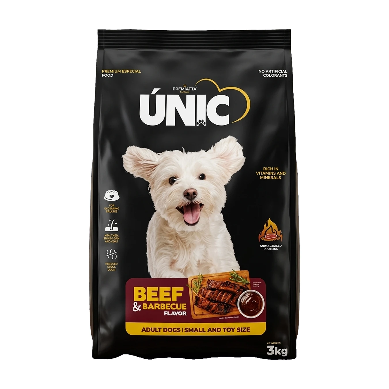 DOG UNIC ADULT DOGS  SMALL AND TOY SIZE BEEF AND BBQ